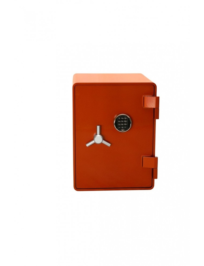SHINJIN BURGLAR RESISTANT STEEL SAFE with FIRE RESISTANCE MODEL SJST-800(ORANGE). Locking:  ELECTRONIC LOCK