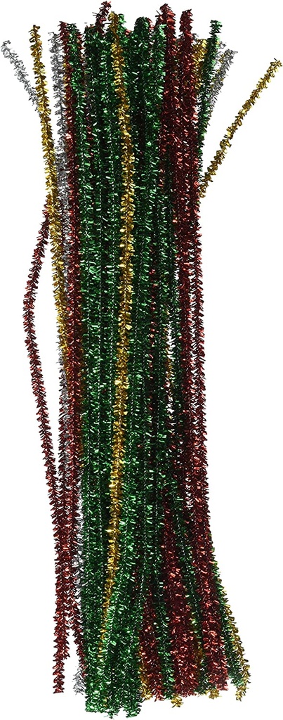 DARICE Chenille Tinsel Stems , Assorted Colors , 6mm , (Pack of 60)