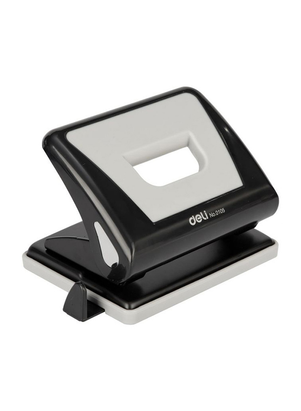 Deli E0105 Two Hole Punch, Up to 15 Sheets, Black