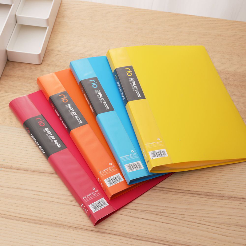 Deli E5033 Display Book, A4 , 30 Pockets , Assorted Colors