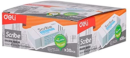 Deli EH00110 Deli Eraser PVC Free , Pack of 30