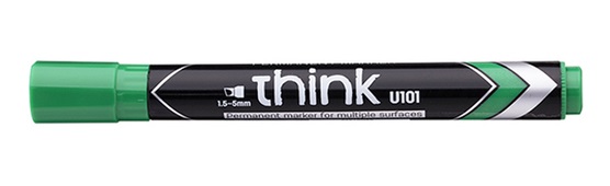 Deli U10420 Twin Marker - 1.0mm & 0.5mm, Green (Pack of 12)