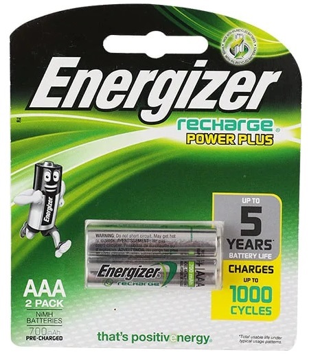 Energizer Recharge Power Plus Rechargeable AAA Batteries (Pack of 2)