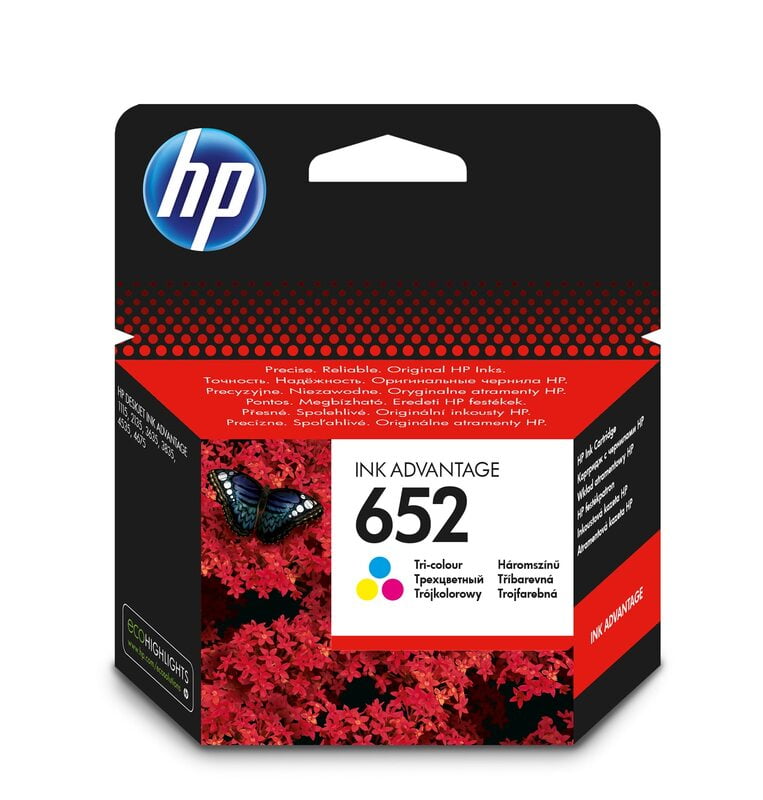 HP 652 Original Ink Advantage Cartridge, Tri-color (F6V24AE)