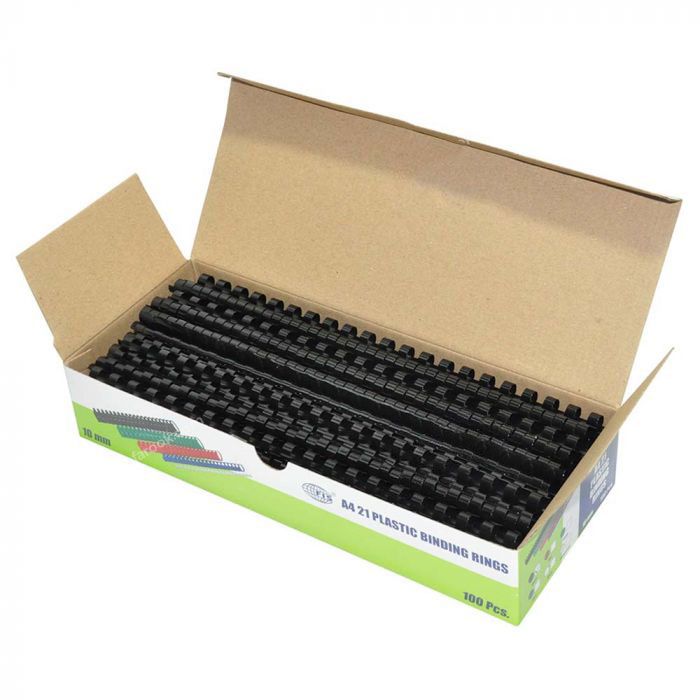 FIS FSBD12BK Binding Rings/Wire , Plastic , Black ,12mm , (90sheets capacity) (pack of 100)