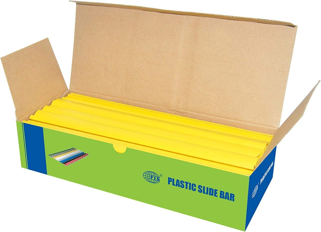 FIS FSPG03-YL Plastic Sliding Bar 3mm,Yellow ( Box of 100 )