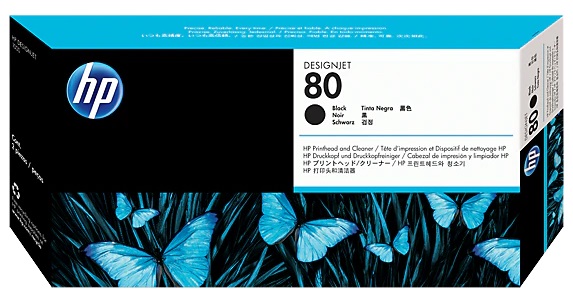 HP 80 DesignJet Original Printhead and Printhead Cleaner, Black (C4820A)
