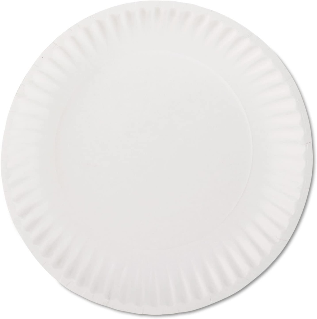 CupCo Medium Duty Paper Plate, 9inch ,White (100 Pieces )  , Box of 12