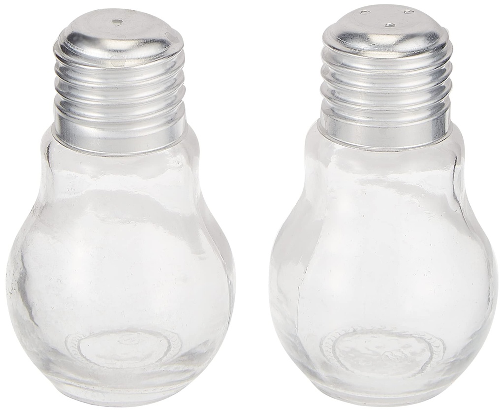 Harmony Bulb Shape Glass Salt & Pepper With Metal Lid Set 9 (Pack of 2)