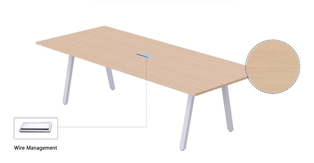 MHM ME 139-24 6-Seater Oak Conference-Meeting Table