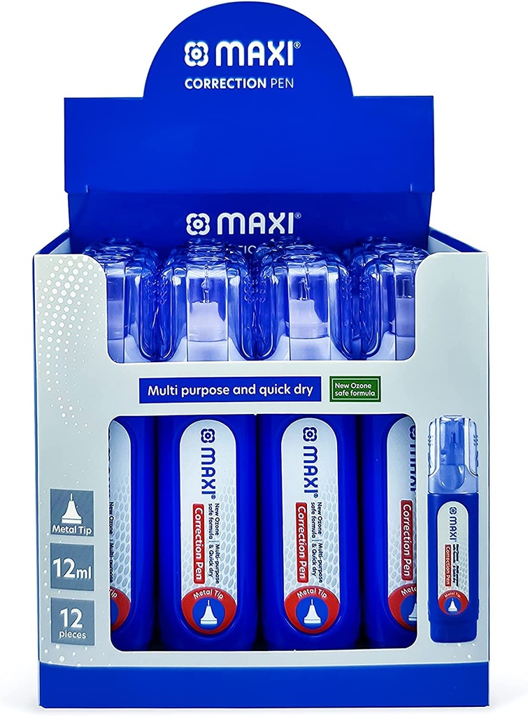MAXI CORRECTION PEN METAL TIP 12ML (12pcs)