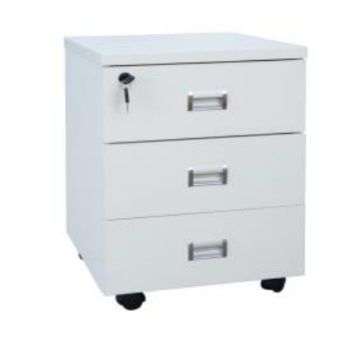 MHM MOF 3-Drawer Mobile Storage Unit Premium , White