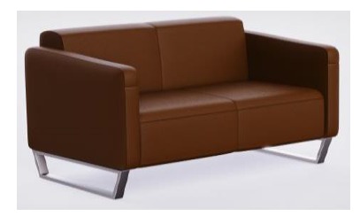 MHM MOF 850 Double Seater PU Sofa Brown