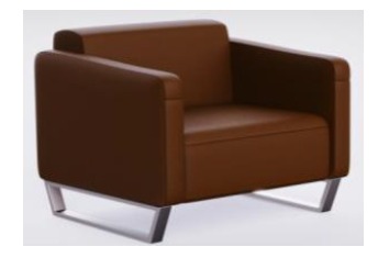 MHM MOF 850 Single Seater PU Sofa Brown