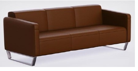 MHM MOF 850 Three Seater PU Sofa - Brown