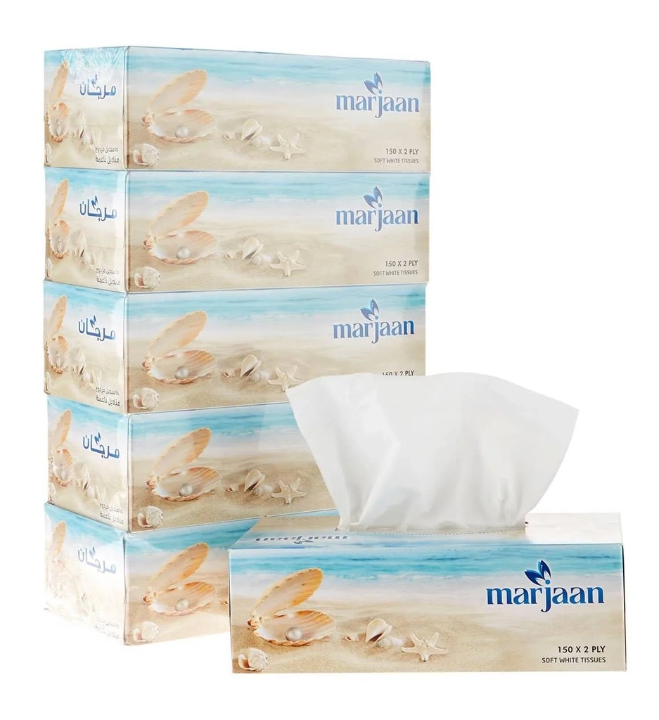Marjaan Facial Tissue Box , 2ply, 200 Sheets (Pack of 5)