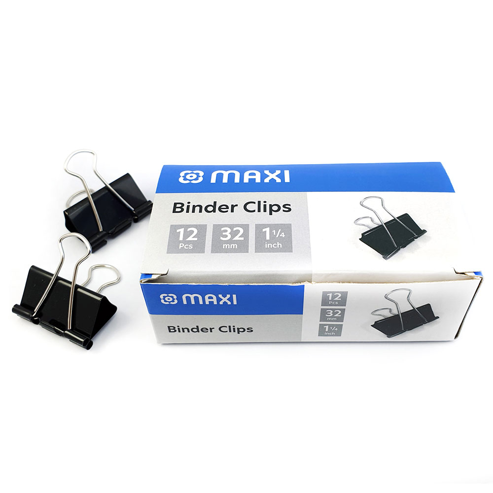 Maxi Binder Clips 32 mm ( 12pieces) X 12 Packs)