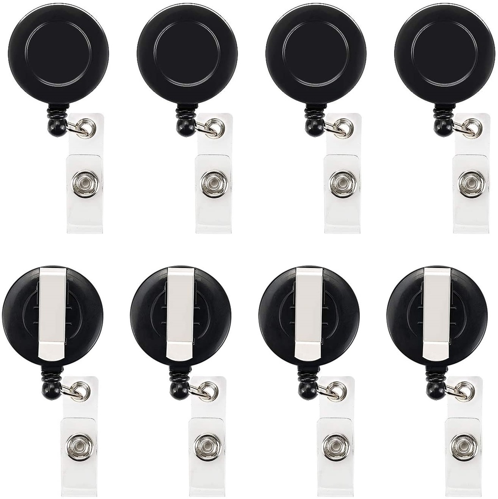 Modest Retractable Clip for ID- Black (Pack 50)