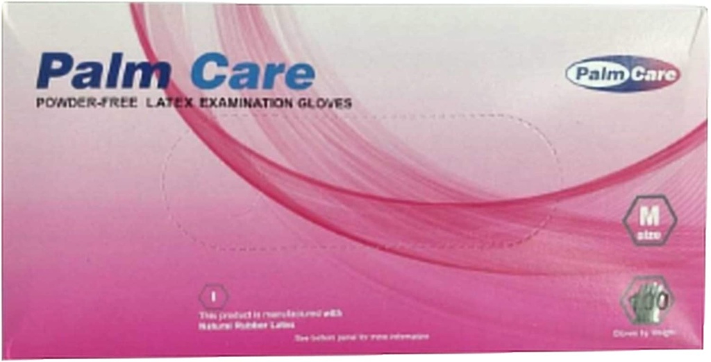 PALMCARE Powder free Latex Gloves Medium (Pack of 100)