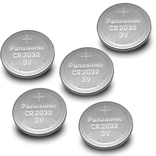 Panasonic CR2032 Lithium 3 V Batteries (Pack of  5)