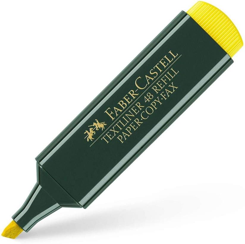 Faber Castell Textliner 48 Highlighter - Yellow, (Pack of 10)