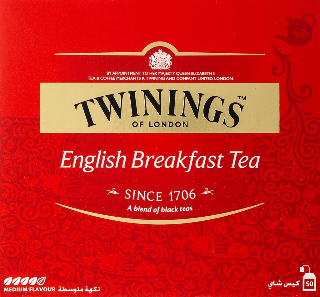 TWININGS ENGLISH BREAKFAST TEA BAG 50s
