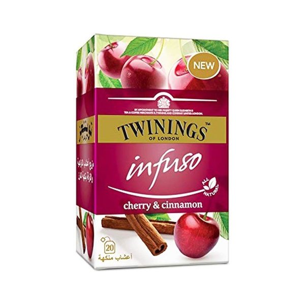 TWININGS INFUSO CHERRY CINNAMON 20 TEA BAGS (PACK OF 6)
