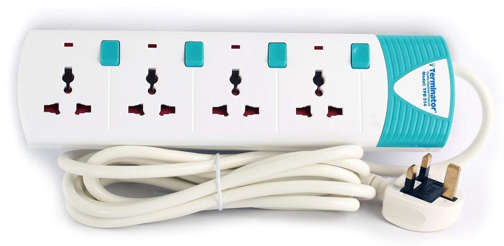 Terminator TPB 514-3M 4-Way Universal Extension Socket 3Meters