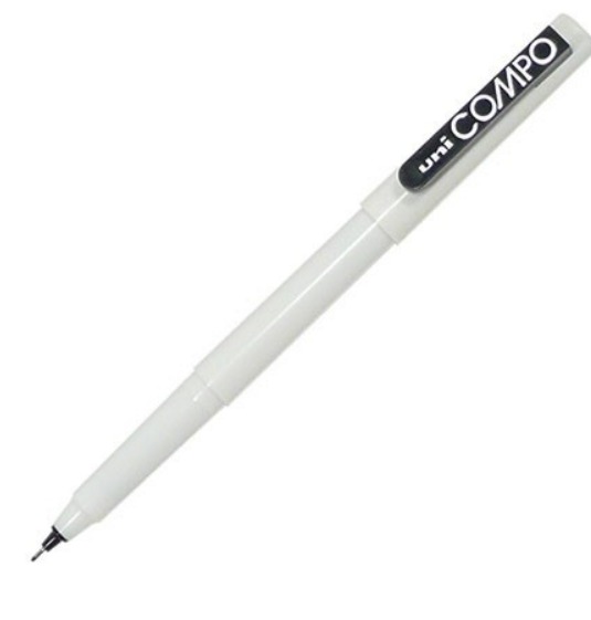 Uni Compo PIN03-115 Ultra Fine Pen , 0.3mm ( Pack of 12 ) , Black