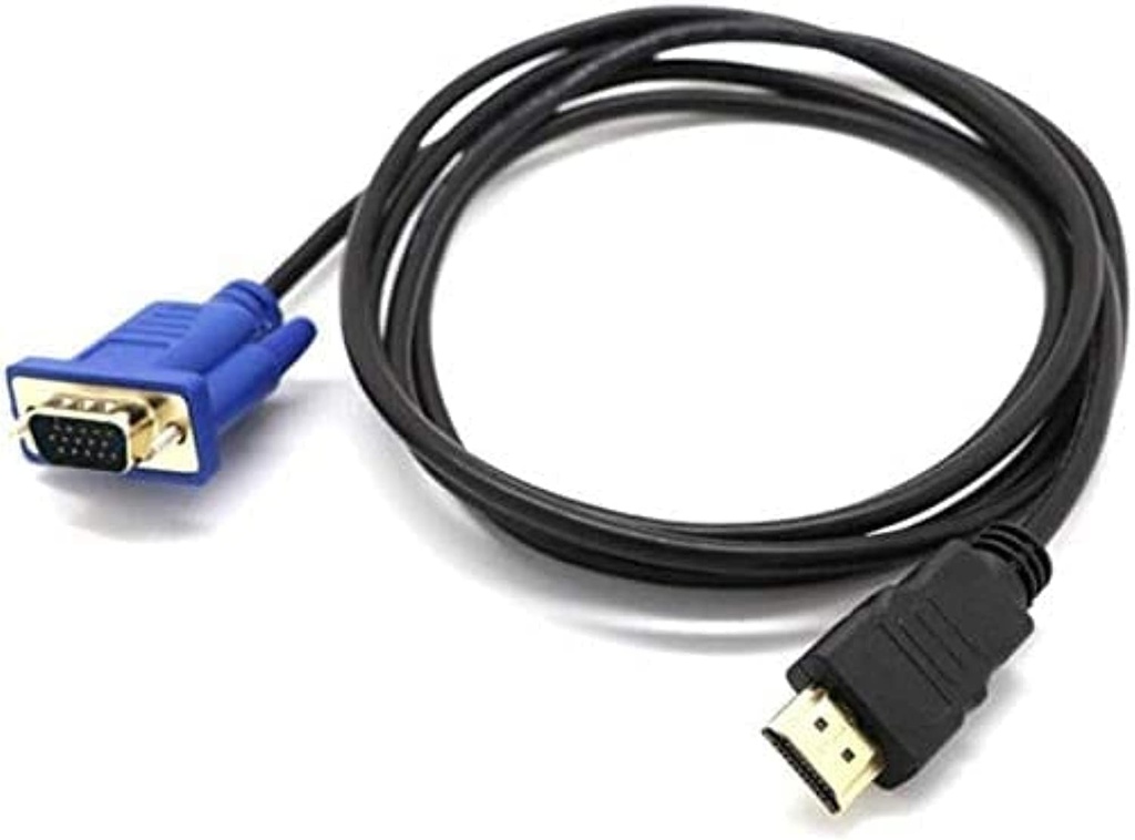 Generic Hdmi To VGA Cable with 15 Pin, 6ft/1.8m, Blue