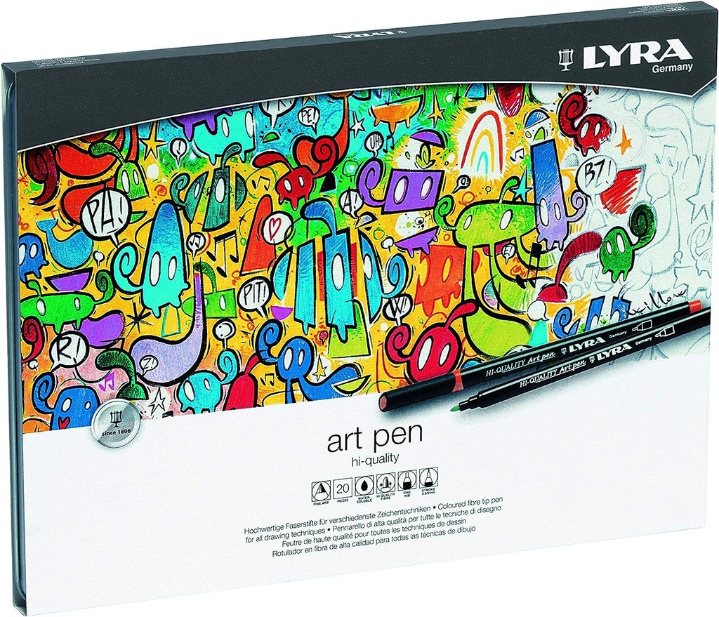 LYRA Fun Colour Fiber Tipped Pens (Pack of 20)