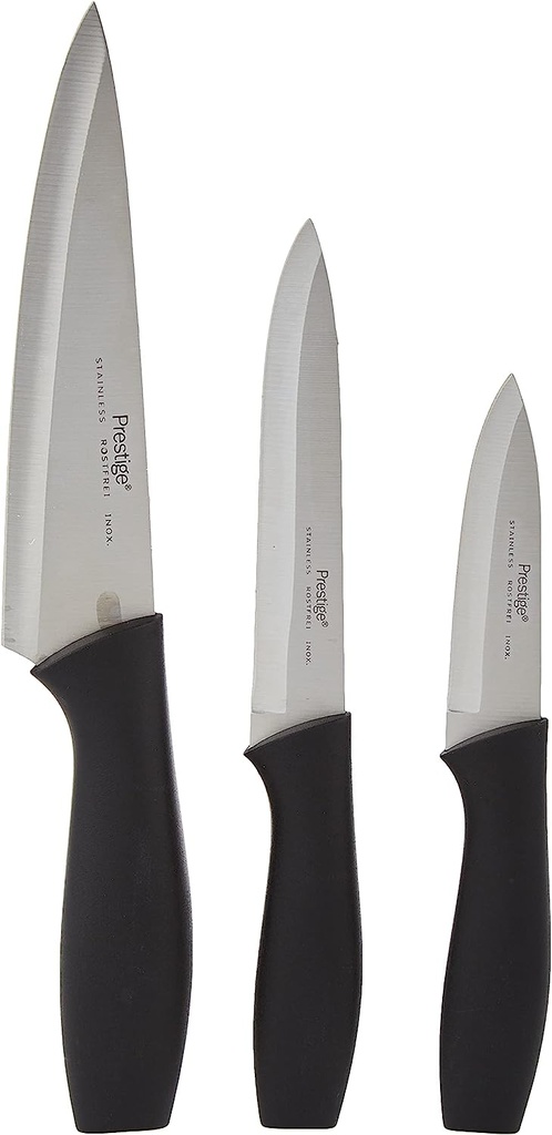 Prestige 3-Piece Knife Starter Set Stainless Steel, Black