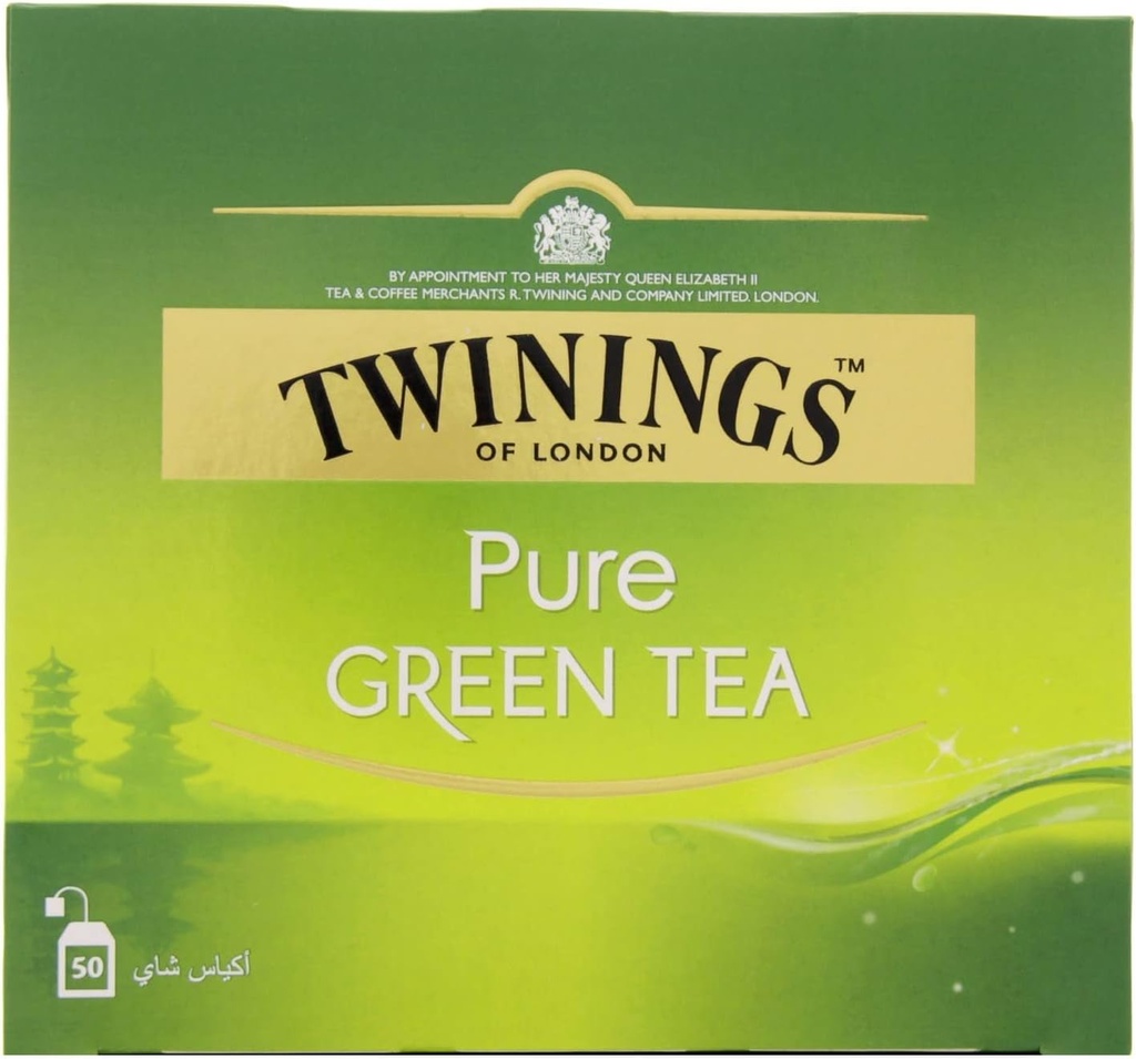 Twinings Goldline Pure Green Tea - 50 Sachets, 100g ( Case of 6)