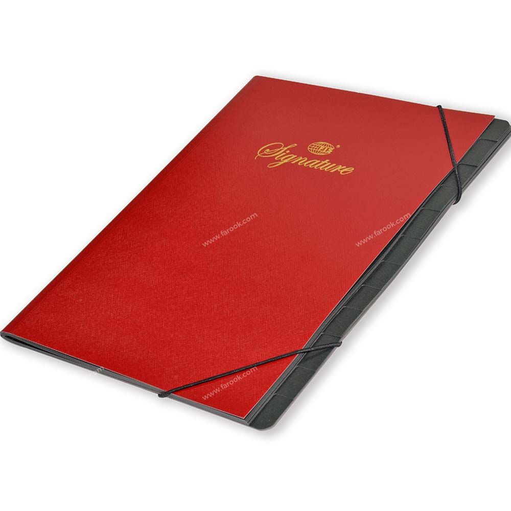 FIS FSCLSC12RE Signature Book 12-Divisions Soft Cover, 240x312 mm, Red