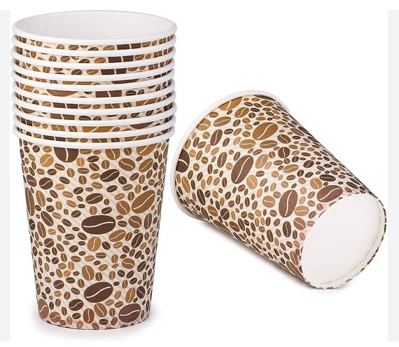 AISH Disposable Paper cups 8oz , Single Wall Printed (50pcs)