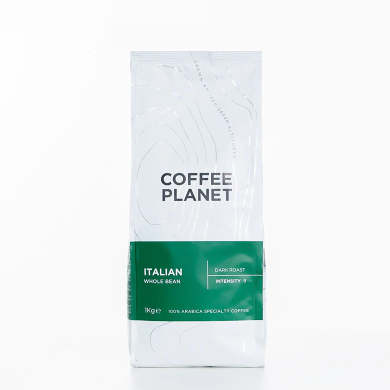 Coffee Planet Signature Italian Dark Roast Whole Bean, Intensity 8 , 1kg