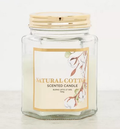 Scented Candle, Natural Cotton , 150g