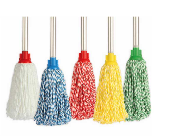Chemex Microfiber Cotton Type Round Cleaning Wet Mop 180cm, ( Round Head) no stick , RED