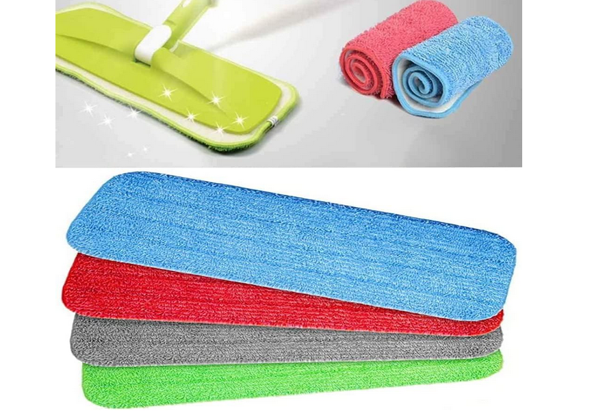 Ecomop Microfiber Flat Sleeve Mop Heads Replacement (Multicolour)