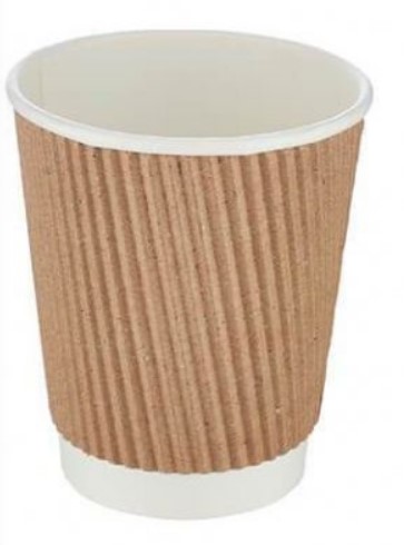 Hotpack PCRW8K 8 Oz ( Brown )Kraft Ripple Paper Cups - Pack of 25