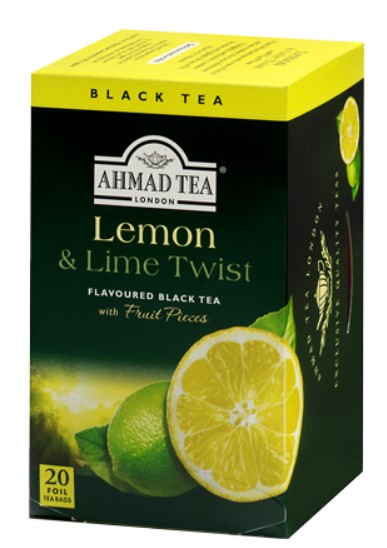AHMAD TEA LONDON LEMON & LIME TWIST TEA Aluminum pack - 20 TEA BAGS (AHT-026-0)