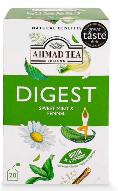 Ahmad Tea London Sweet Mint & Fennel "Digest" Infusion tea Aluminum pack - 20 tea bags(AHT-035-0)