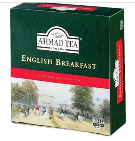 Ahmad Tea London English Breakfast - 100 tagged tea bags(AHT-001-0)