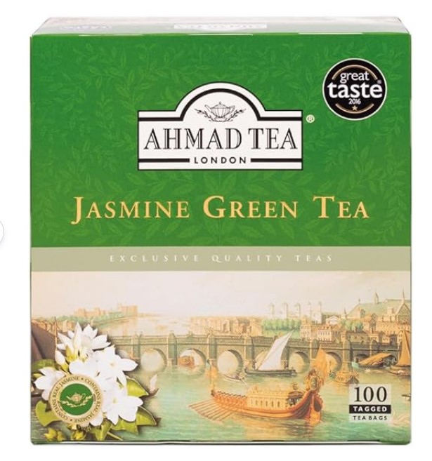 Ahmad Tea London Jasmin Green tea - 100 tagged tea bags