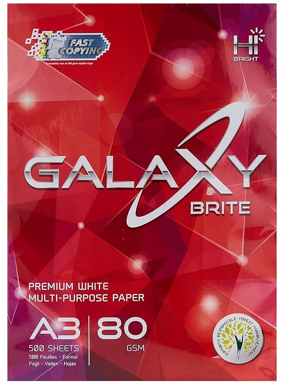 GALAXY Photo Copy Paper - A3, 80gsm (5 reams/box)