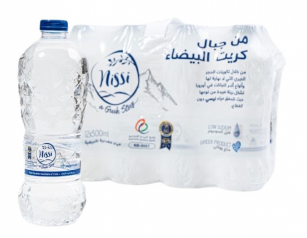 Nissi Greek Mountain Spring Water 500ml (Pack of 12 )- in shrink wrap