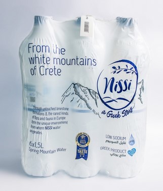 Nissi Greek Mountain Spring Water 1.5L (Pack of 6)- in shrink wrap