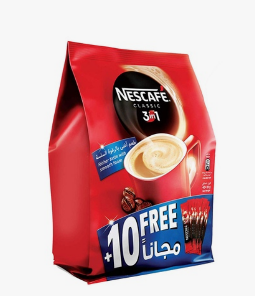 Nescafe 3-In-1 Classic Instant Coffee - 20g, 30 Sticks + 10 Free (Pouch)