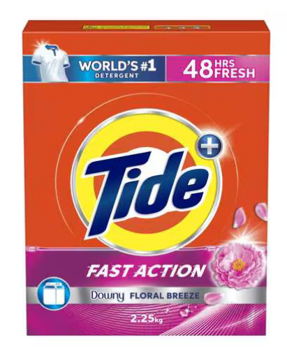 Tide Fast Action Plus Low Solution Detergent Powder with Downy Floral Breeze 2.25kg