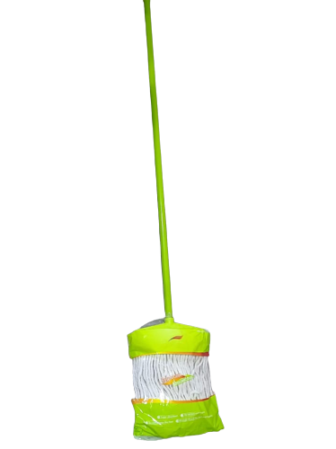 AJT Absorbent Cotton Floor Mop with Green Handle